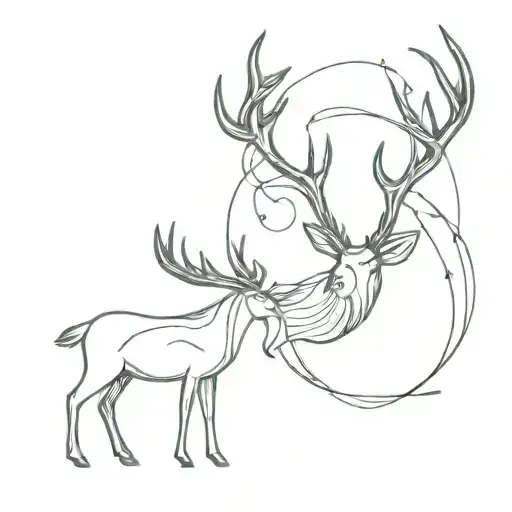 Gemini Deer Antlers Intertwined