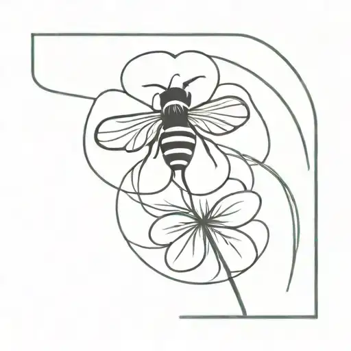 Bee And Four Leaf Clover
