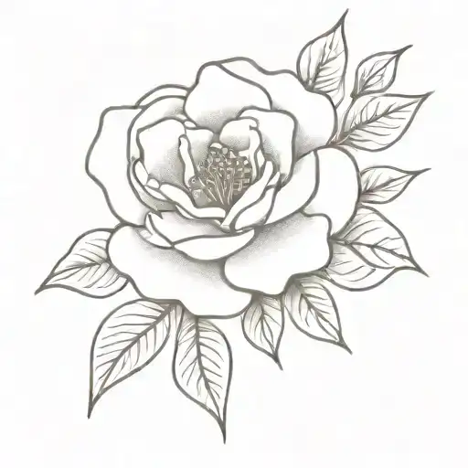 Minimalistic Rose Blooming Cherry Blossom