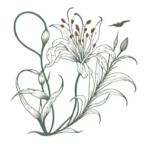 Red Spider Lilly With A Dragon