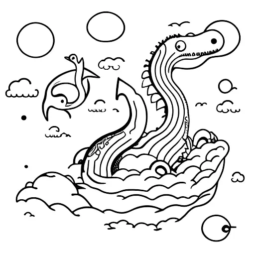 Cute Loch Ness Monster In Space