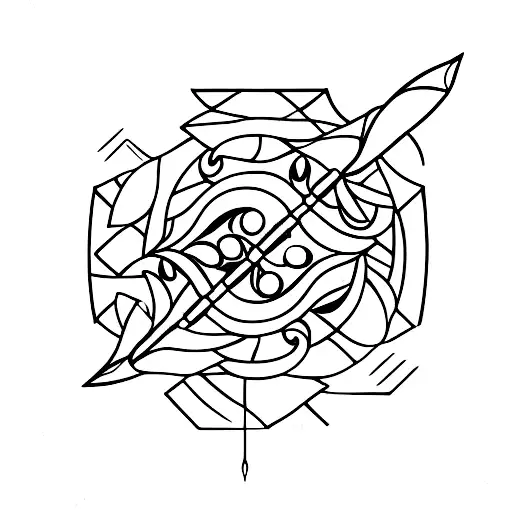 Arrow With A Lily Of The Valley Linedrawing