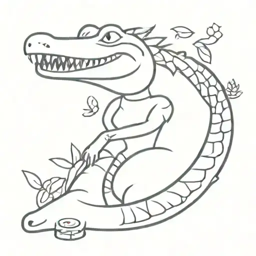 Girl Alligator Holding Money