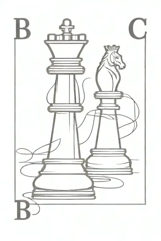 King Chess Piece With Initial B And Initial V Incorporated