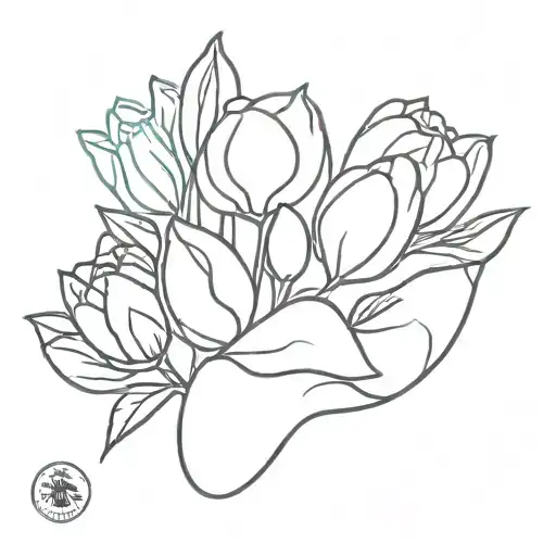 Dog Paw With Tulips Inside Symbolizing