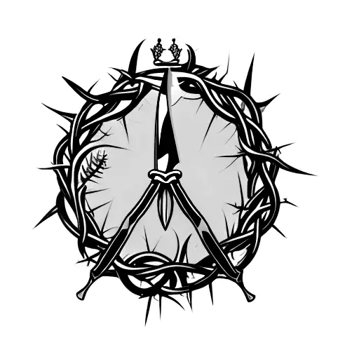 A Knife And Crown Of Thorns