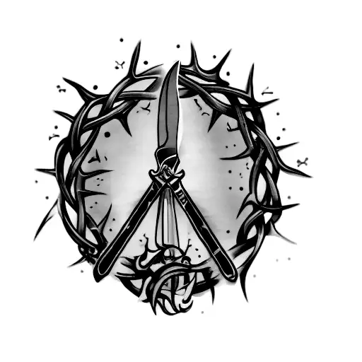 A Knife And Crown Of Thorns