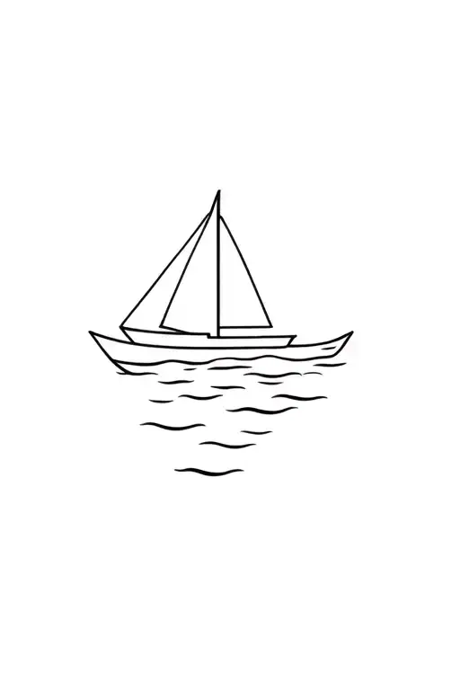 Boat And Water Symbol