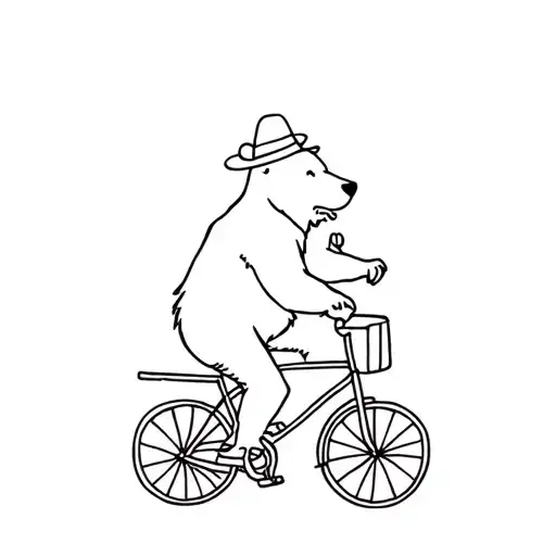 Bear Riding Bike And Waving Hat