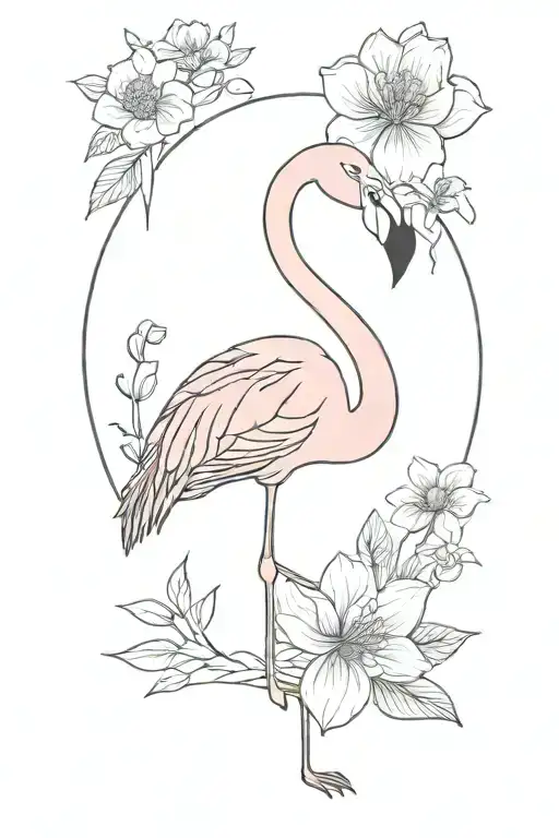 Flamingo And Bear With January And April Birth Flower