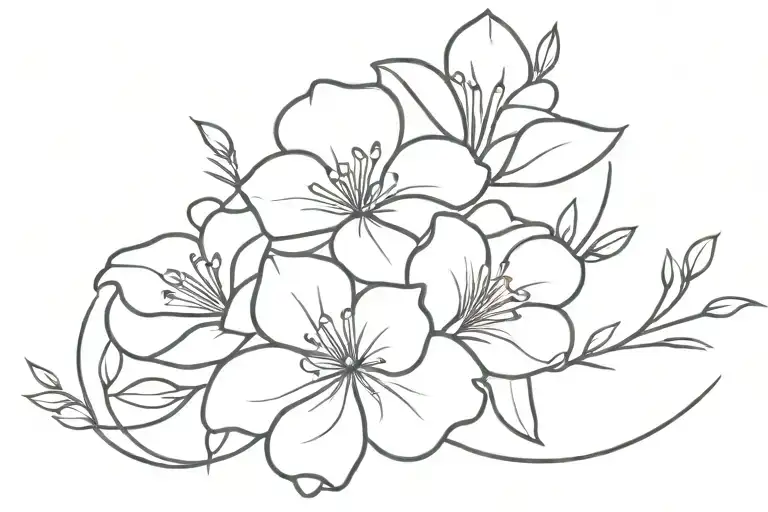 One Line Flower Bouquet