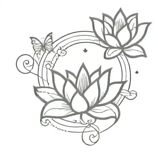 Butterfly And Lotus Sun Moon Unalone Luck Balance Line Tattoo For The Wrist Minimalist