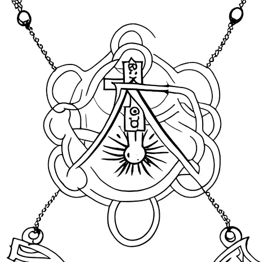 A Minimalist Tattoo Of A Hanging Catholic Rosary