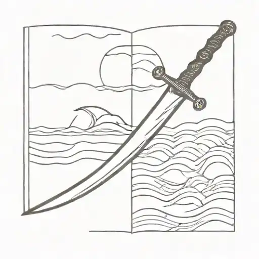 Book And Sword And Waves
