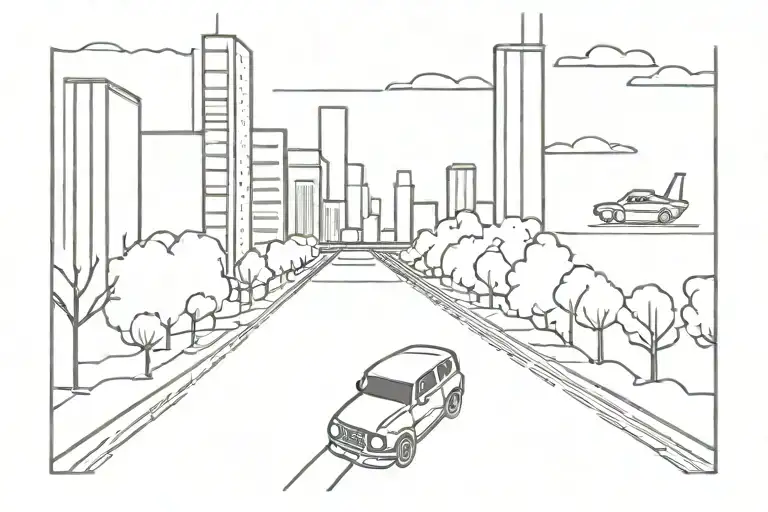 Chicago And Cars Drifting In The Background