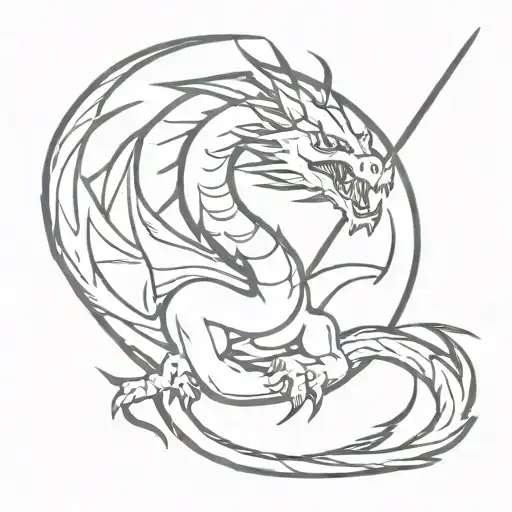 Dragon With Katana