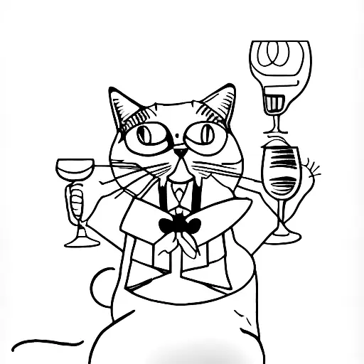 Cat Holding Wine