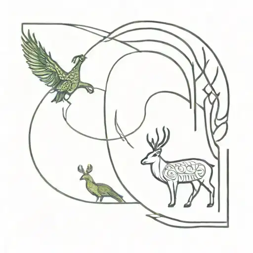 A Peacock And A Rhinos