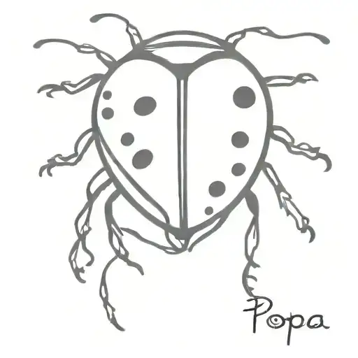 Lady Bug That Has Script Poppa Behind It