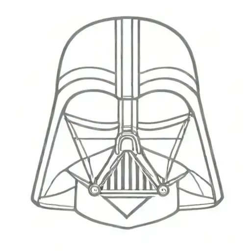 Darth Vader Mask Line Art
