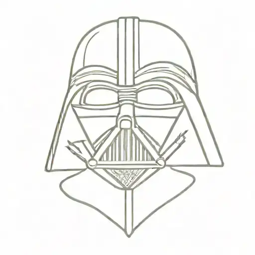 Darth Vader Mask Line Ar Deco Style