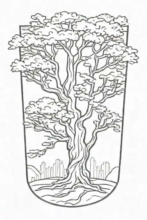 A Kerchief Falls From A Tree Silhouette