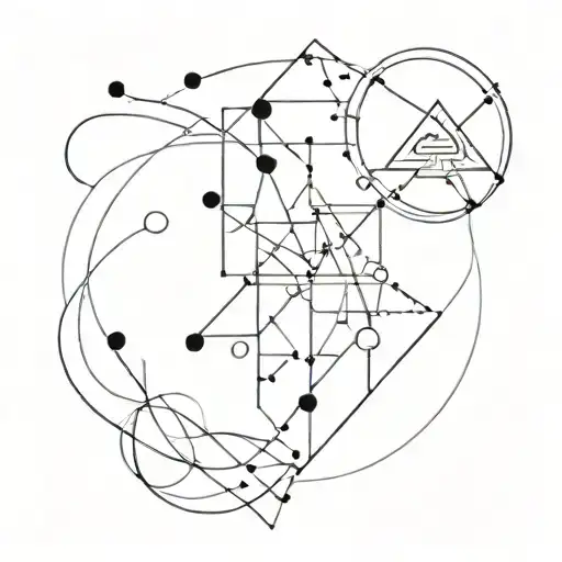 Abstract Geometric Design Incorporating Elements Of Hijo's Favorite Things In A Minimalist Style