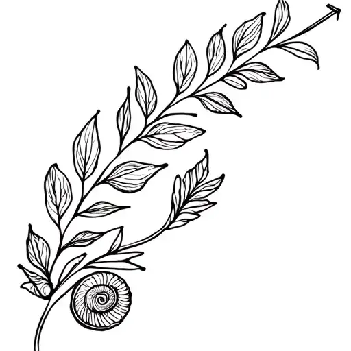 Leaves With Plenty Of Shells And Arrow