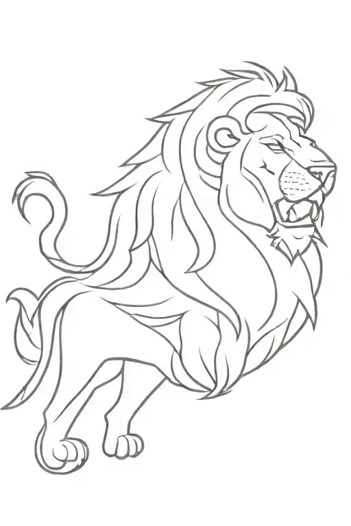 American Traditional Lion Simple