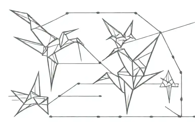 Origami Crane On A Line