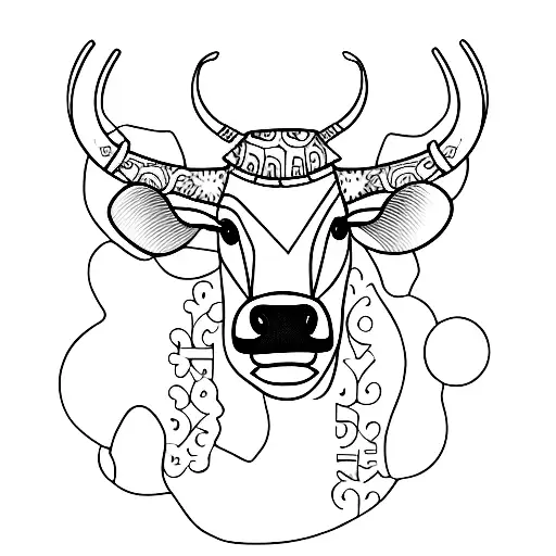 Minimalist Outline Of A Cow With The Word Holy Cow Writtem