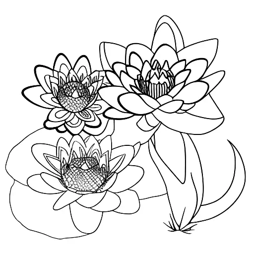 Water Lily And Narcissus Flower