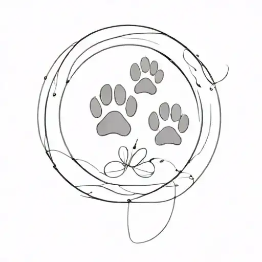 Two Dog Paw Print