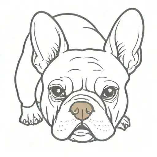 Minimalist Tattoo Of A French Bulldog Dog