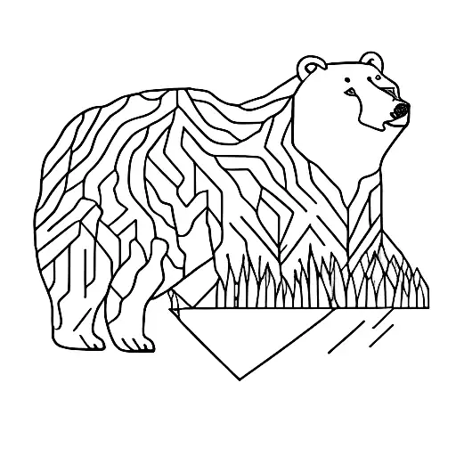 A Minimalist Bear Silhouette Surrounded By Family Names