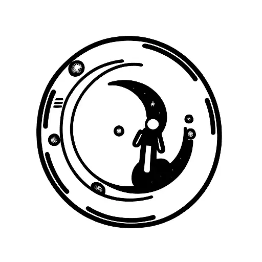 Moon With A Little Man Inside With Proteus And Cave Pointer