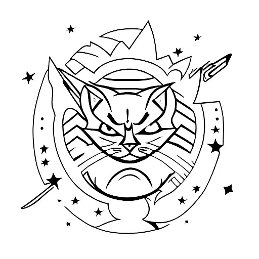 Stars Knife Magic Cat