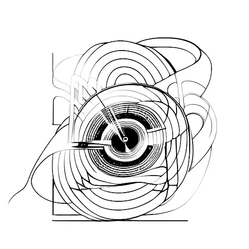 A Dj Mixing Turntables With Soundwaves In The Background