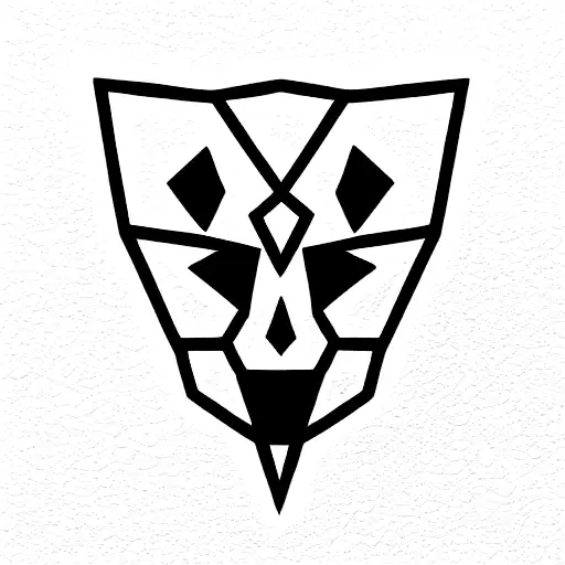 Kitsune Mask Hexagonal Cyberpunk