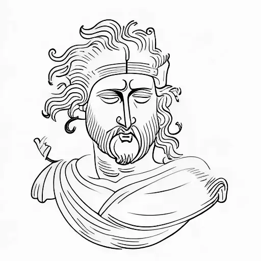 A Minimalist Tattoo Depicting A Famous Roman Sculpture