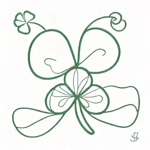 4 Leaf Clover Combined With A J