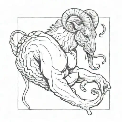 Aries Demon Eating Human Lungs And Intestines Fully Realistic