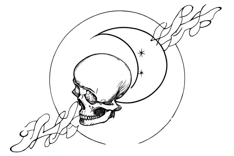 Skull And Moon
