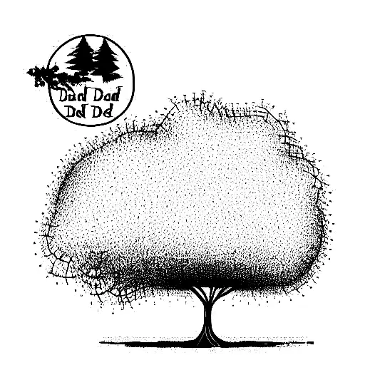 Line Art Tree With Name Dad