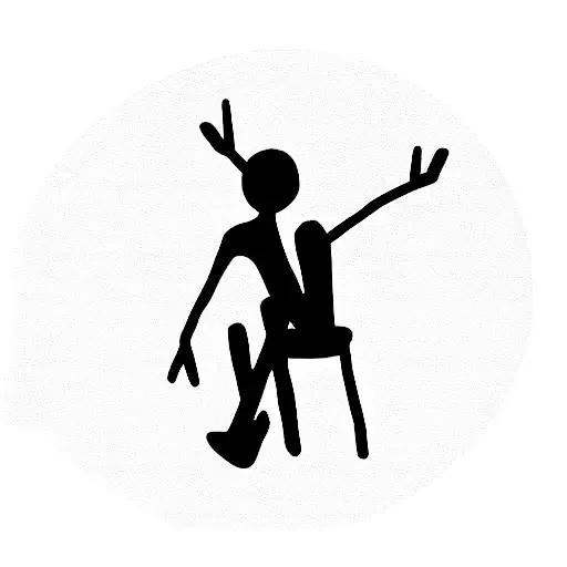 Stickman Listening To Music In A Peaceful Way