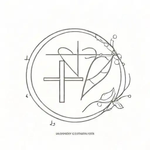 Small Cross And Heart And Semicolon