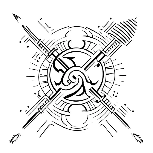 A Baseball Bat And Ball Forming A Yin And Yang Symbol