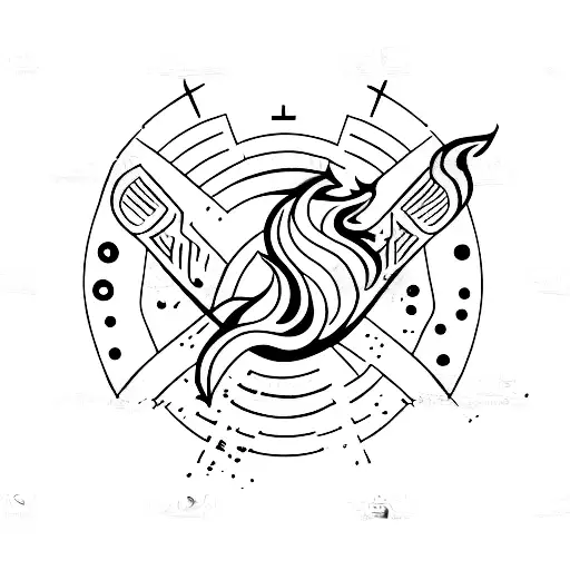 Fire Outline With Baseball