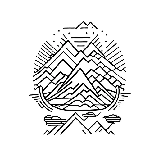 A Small And Horizontal Tattoo Of A Mountain Peak Symbolizing Strength And Overcoming Obstacles