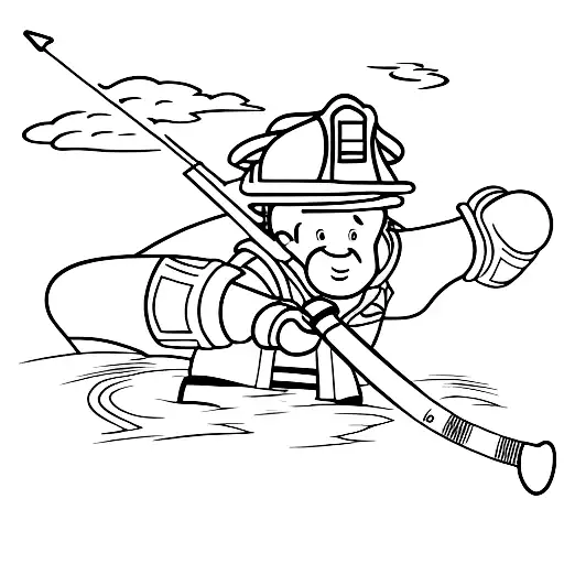 Firefighter Golfing Into The Sunset Off The Tee Box